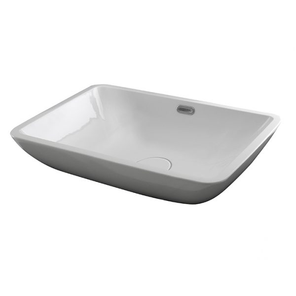 Lavabo 50x40 apoyo con rebosadero Forma Retto Noken