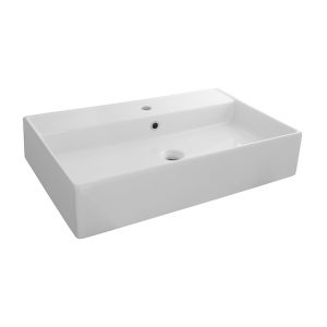 Lavabo 80x46 cm suspendido con borde fino y rebosadero Pure Line Noken