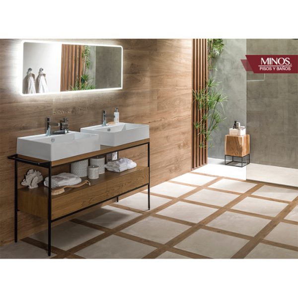 Lavabo 46x46 cm suspendido con borde fino y rebosadero Pure Line Noken - Image 2